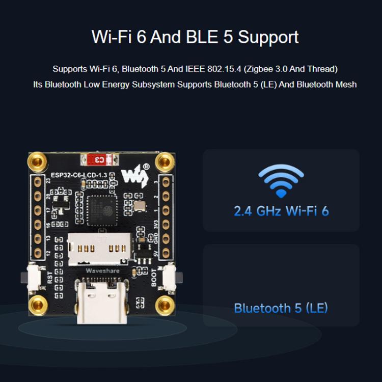 WAVESHARE ESP32-C6 1.3-Inch LCD Display Development Board, Version ...