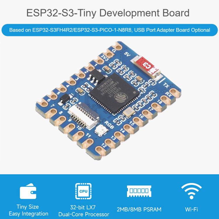 Waveshare ESP32-S3 Microcontrôleur - Carte De Développement WiFi 2.4GHz Dual -Core 240MHz - ESP32-S3-Pico Waveshare ESP32-S3 Microcontrôleur - Carte De Développement WiFi 2.4GHz Dual -Core 240MHz - ESP32-S3-Pico