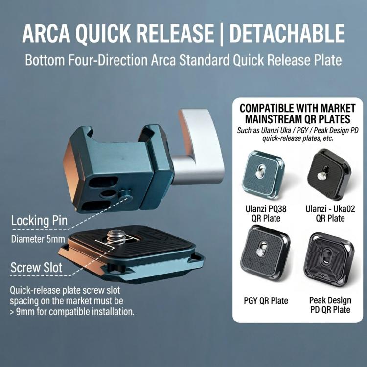 XILETU PC-38 NATO Rail Clamp For DJI RS Series Stabilizer Arca-Swiss ...