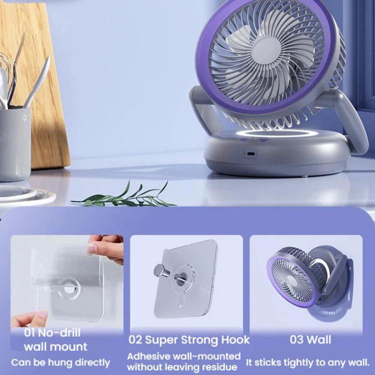 Foldable Air Circulator Fan With Battery Indicator Household Desktop ...