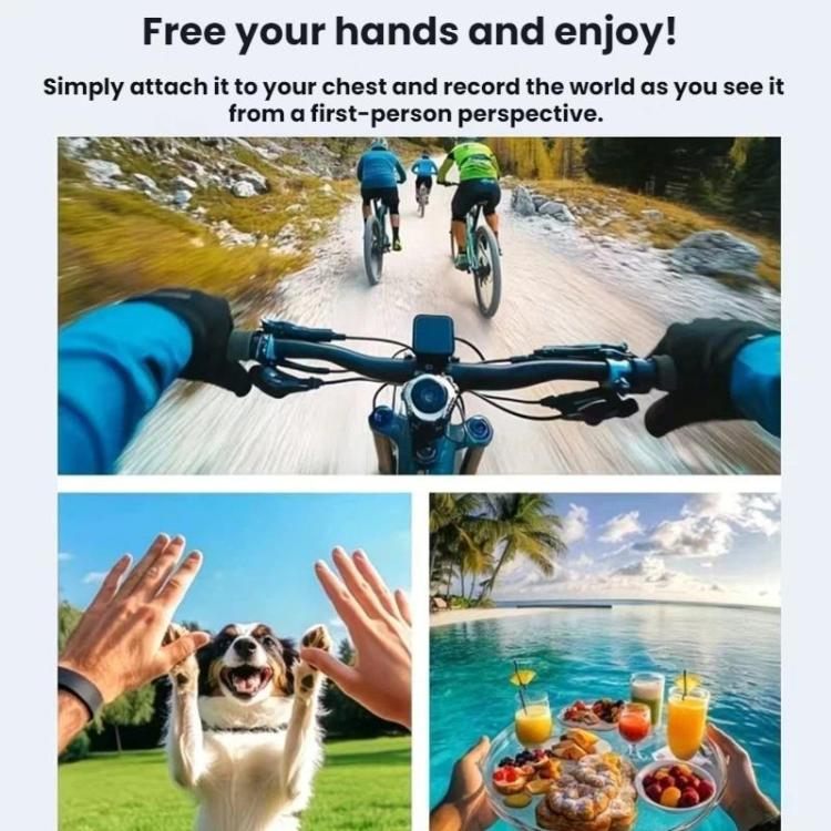 Portable Outdoor Cycling Dashcam 4K HD Law Enforcement WiFi Video Camera(Black) - B3