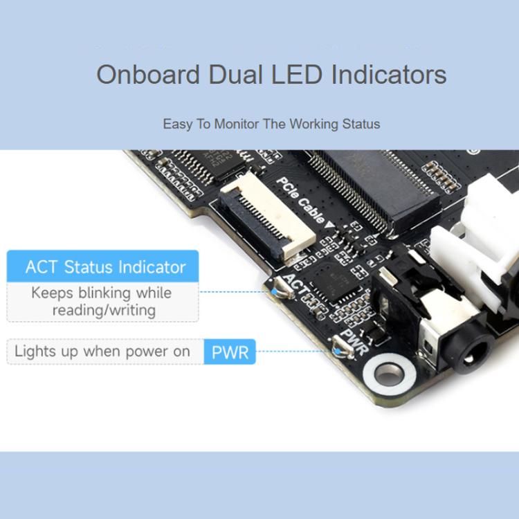 Waveshare 34170 For Raspberry Pi 5 PCIe To M.2 HAT With I2S Audio ...