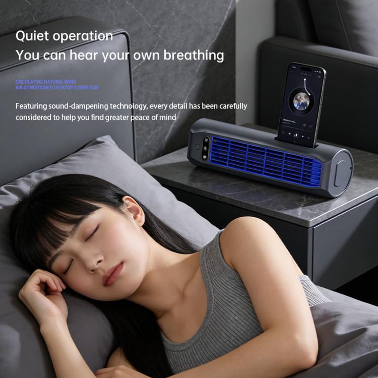 E7 Digital Display Desktop Tower Fan For Home Punch-Free