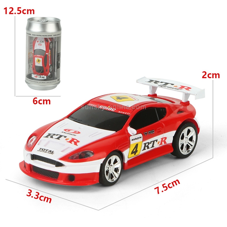 Mini RC Car in Coke Can,Remote Control Racing Vehicle with LED Lights & Roadblocks,Battery Operated Micro Toy for Kids Boys Gift - 26