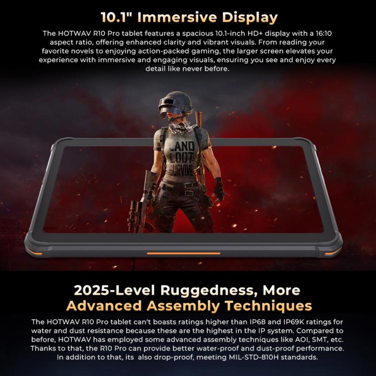 [HK Warehouse] HOTWAV Tab R10 Pro IP68/IP69K Rugged Tablet, 8GB+256GB ...