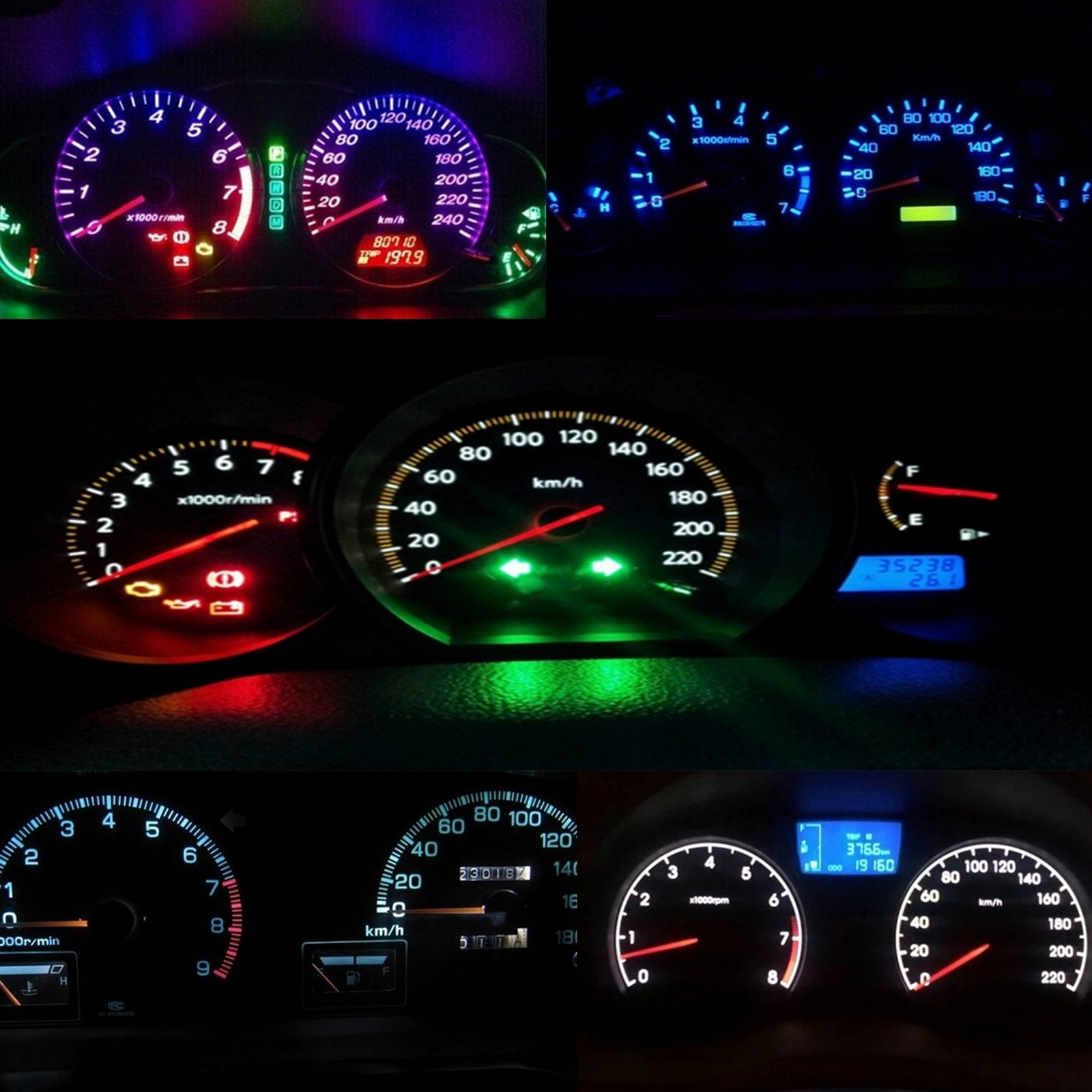 Juego De Bombillas LED Verdes Para Tablero E Indicadores – Personalización Universal Para Coche O Moto