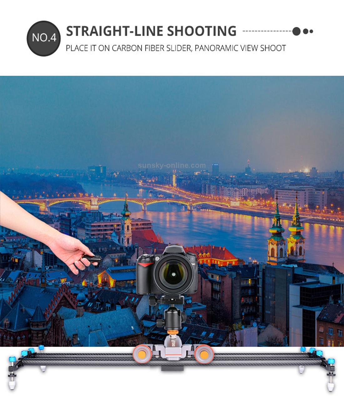 Grey Cameradslr YELANGU L4X Camera 3-wheel Dolly II Electric Track Slider 3-Wheel Video ...