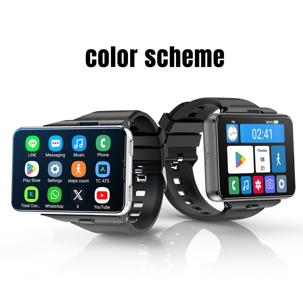 S999 Rfr S999 2.88 inch TFT Screen 4G Smart Watch, Android 11 4GB+64GB(Silver)