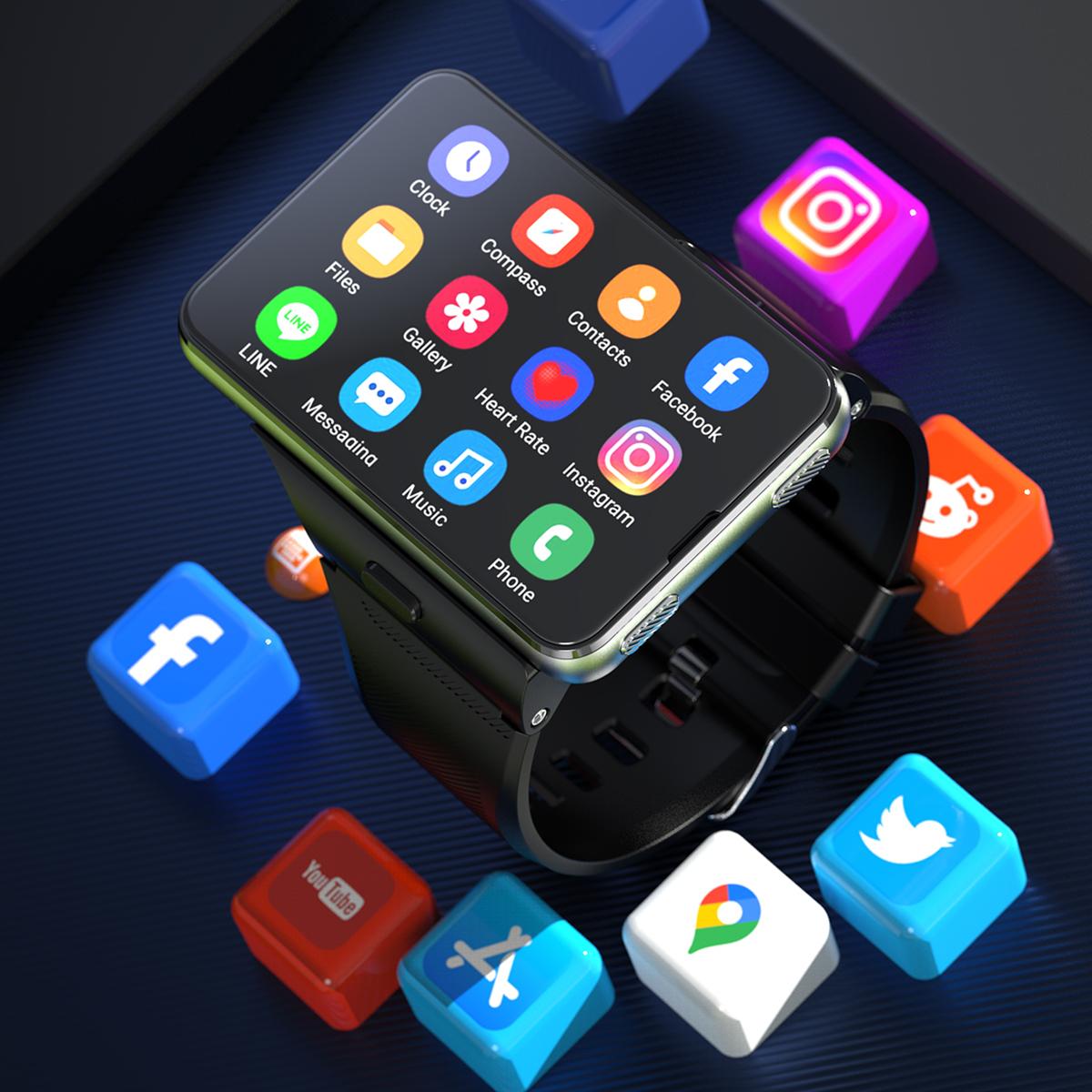 S999 Rfr S999 2.88 inch TFT Screen 4G Smart Watch, Android 11 4GB+64GB(Silver)
