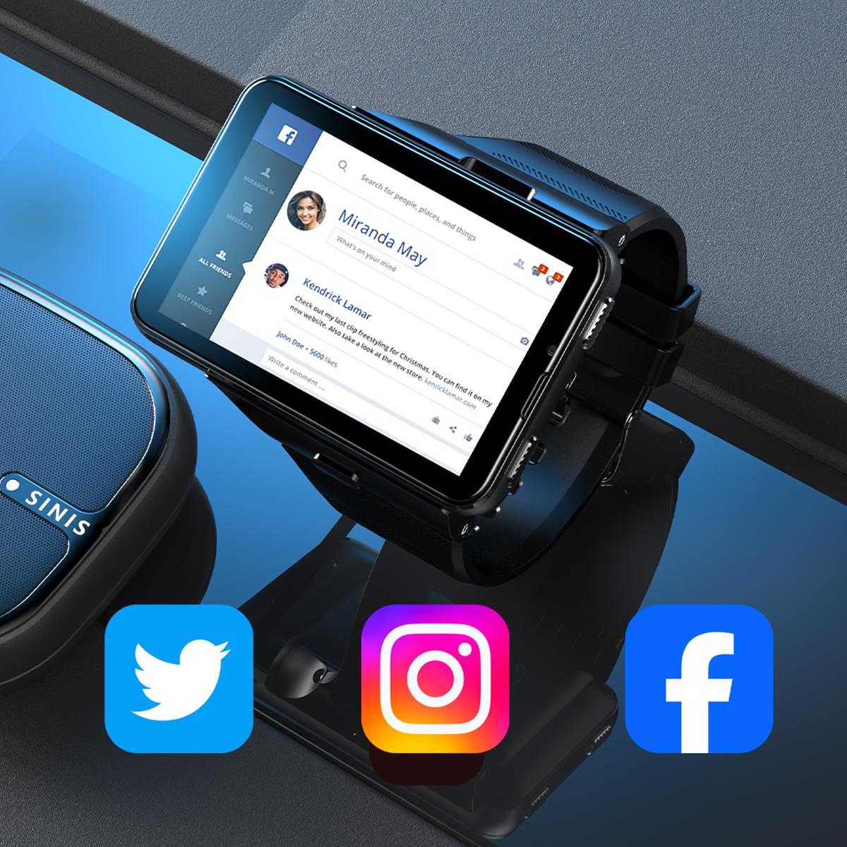 S999 Rfr S999 2.88 inch TFT Screen 4G Smart Watch, Android 11 4GB+64GB(Silver)