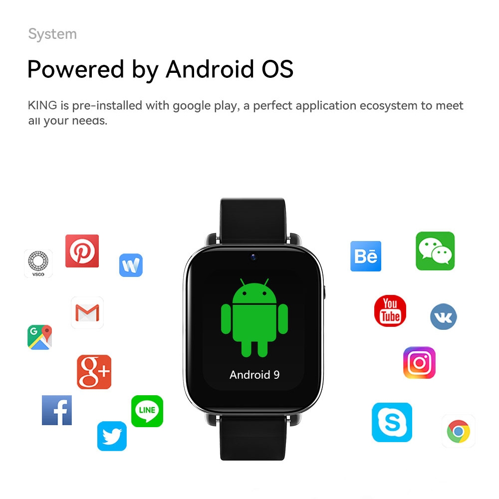 ROGBID KING 1.75 inch Screen 4G LTE Smart Watch Android 9.1