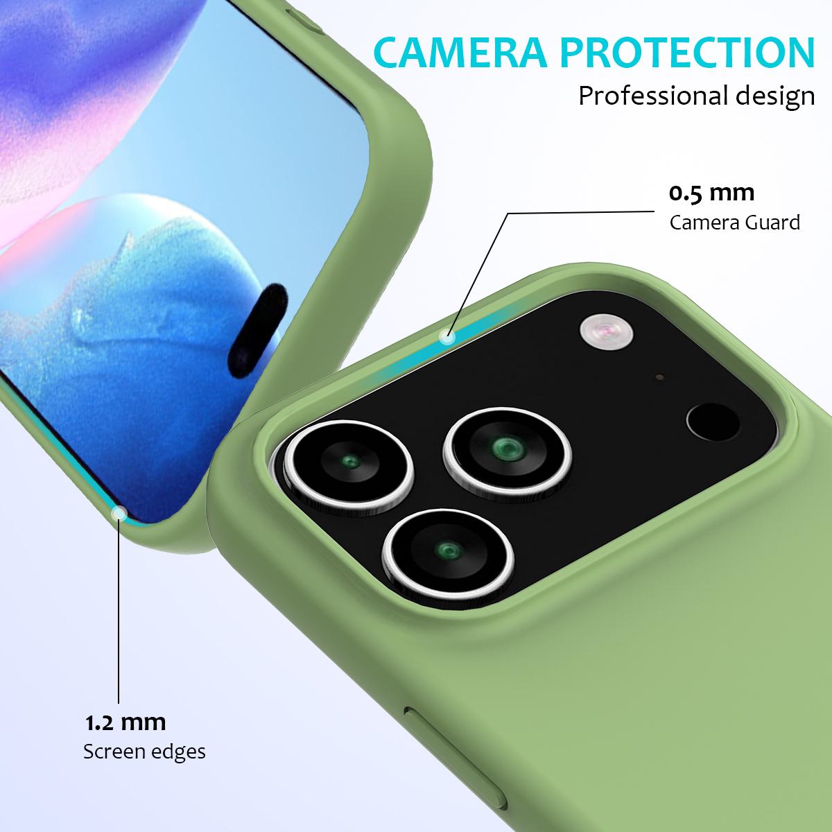 iPhone 17 Pro Max用 ソリッドカラーシリコンケース（ミントグリーン）