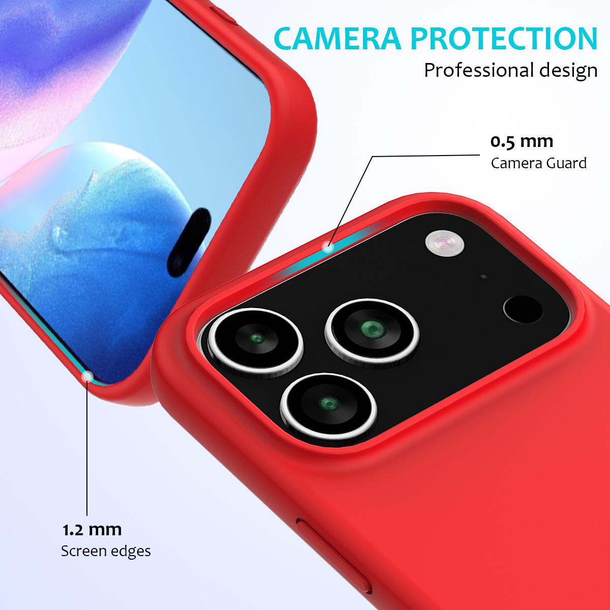 SKYLRK iPhone 17プロ 赤　即日発送可能‼️ iPhone 17 Pro用 ソリッドカラー シリコン フォンケース（レッド）