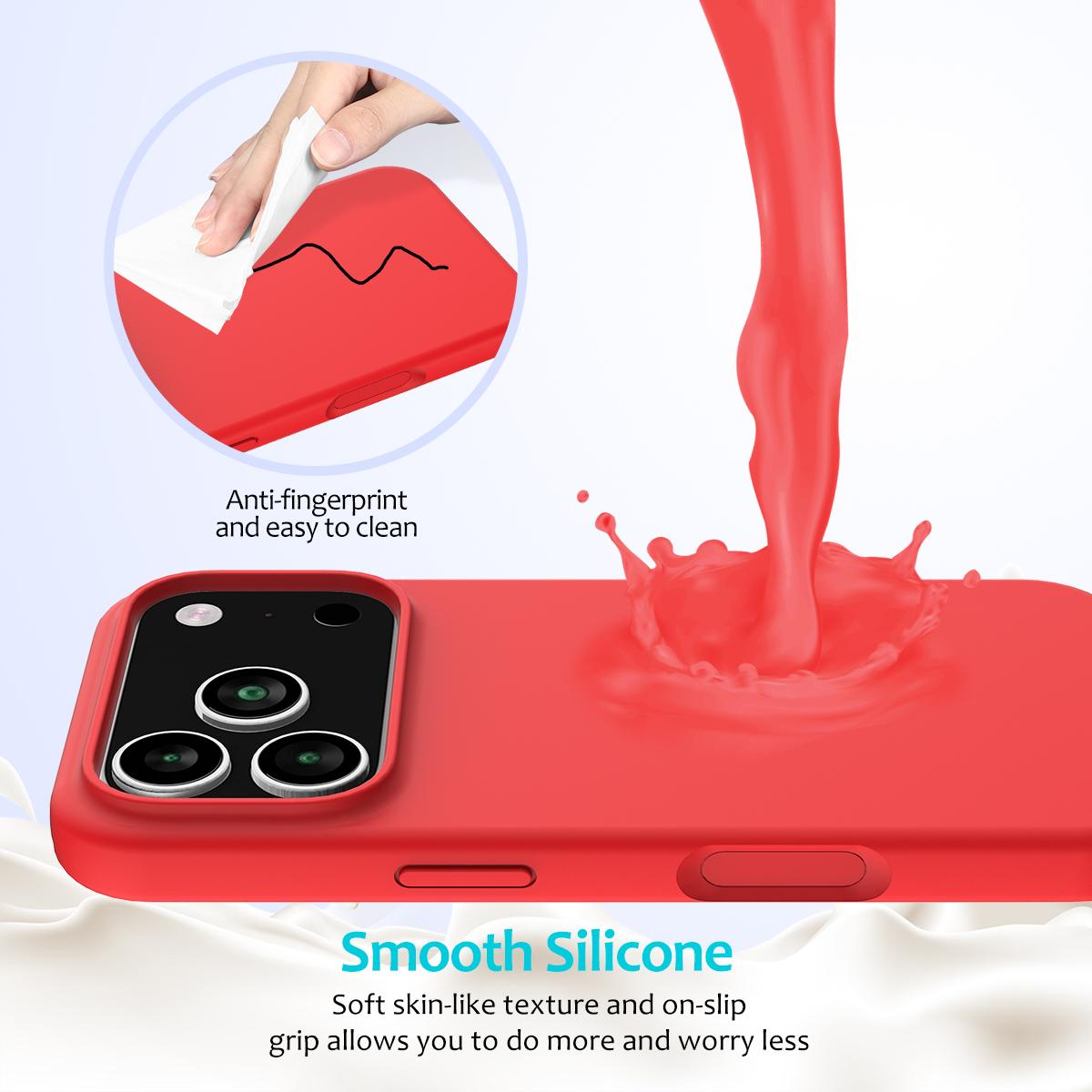 SKYLRK iPhone 17プロ 赤　即日発送可能‼️ iPhone 17 Pro用 ソリッドカラー シリコン フォンケース（レッド）