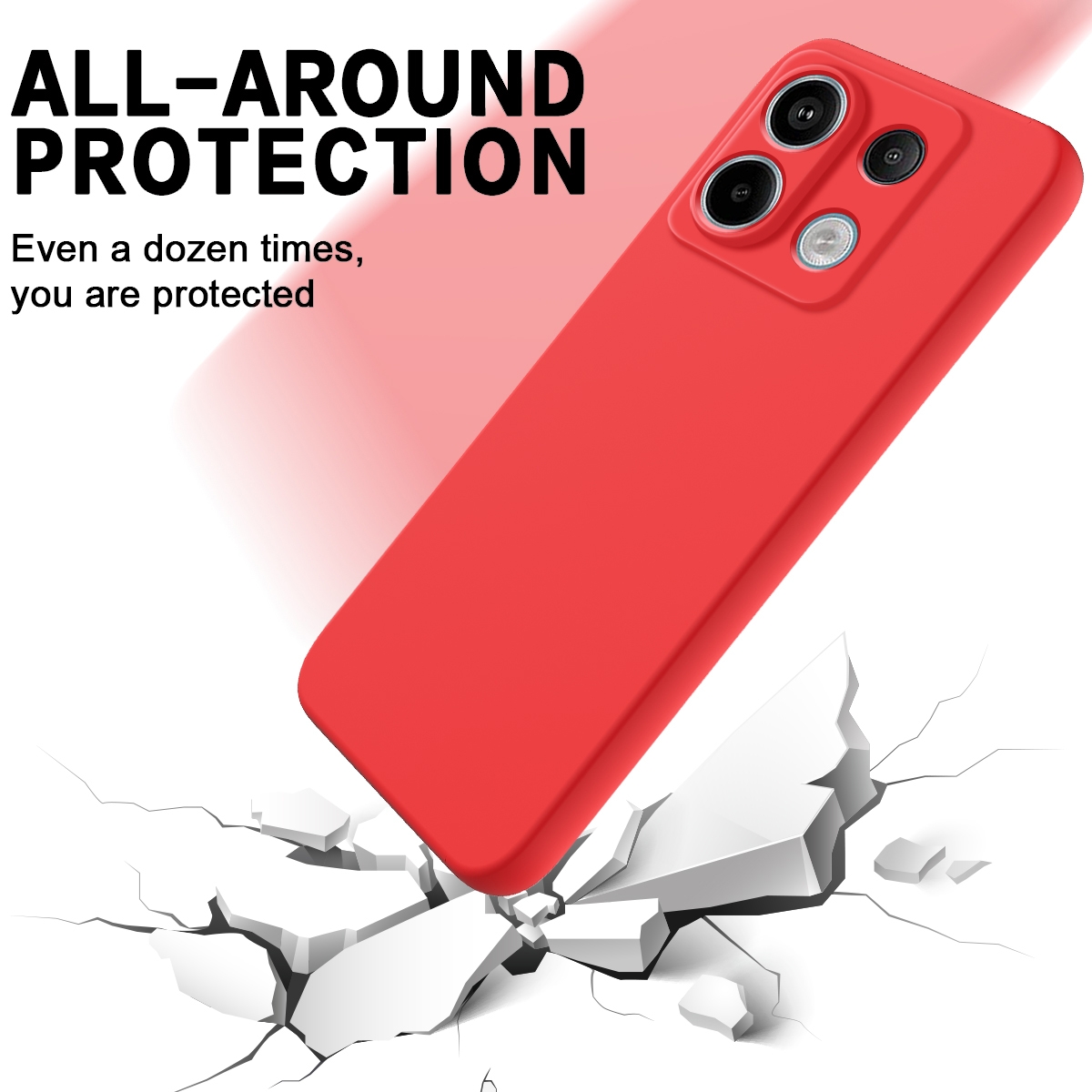 Custodia In Silicone Colorato Per Redmi Note 13 Pro 5G E POCO X6 5G – Rosso Cina