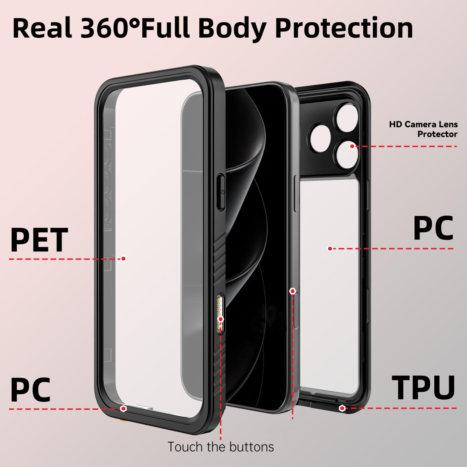For iPhone 17 Pro Max RedPepper Waterproof Phone Case(Black) - 8