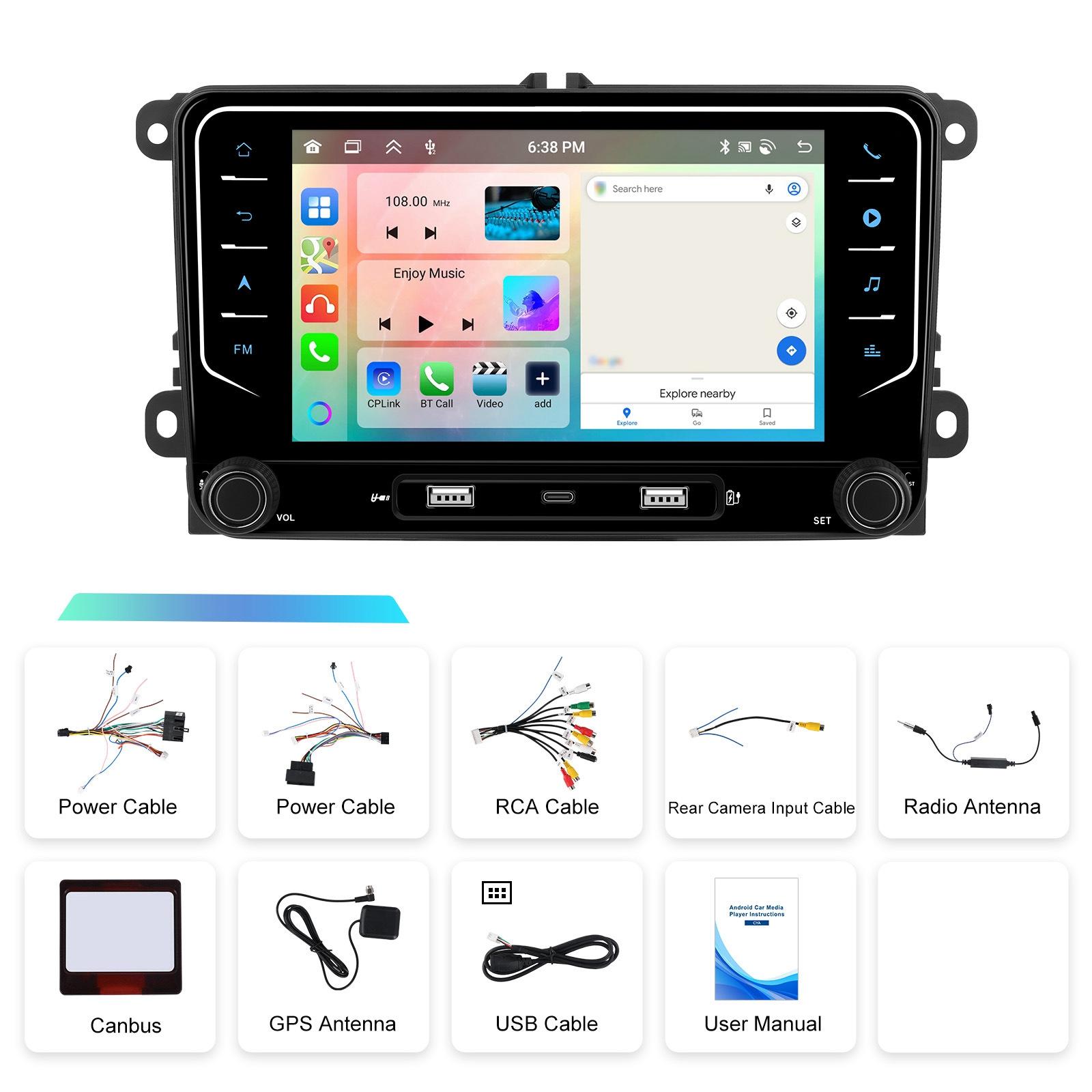 For Volkswagen Android 15 7 inch Wireless CarPlay Car Player Central ...