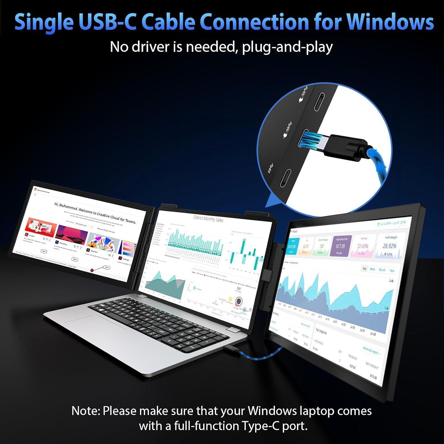 Z140A01D 14-inch 1080P Dual-screen Portable Monitor for Laptop ...