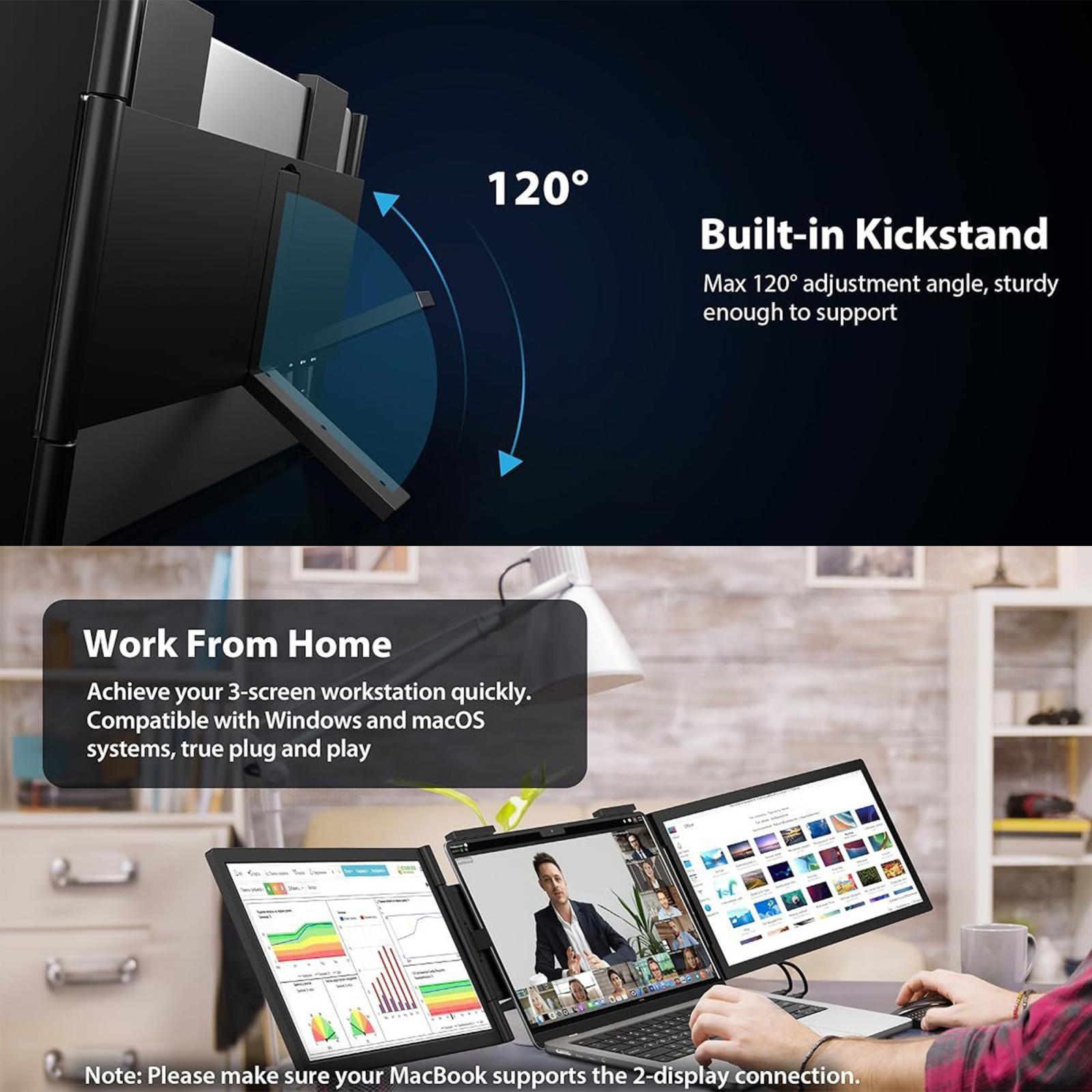 Z140A01D 14-inch 1080P Dual-screen Portable Monitor for Laptop ...