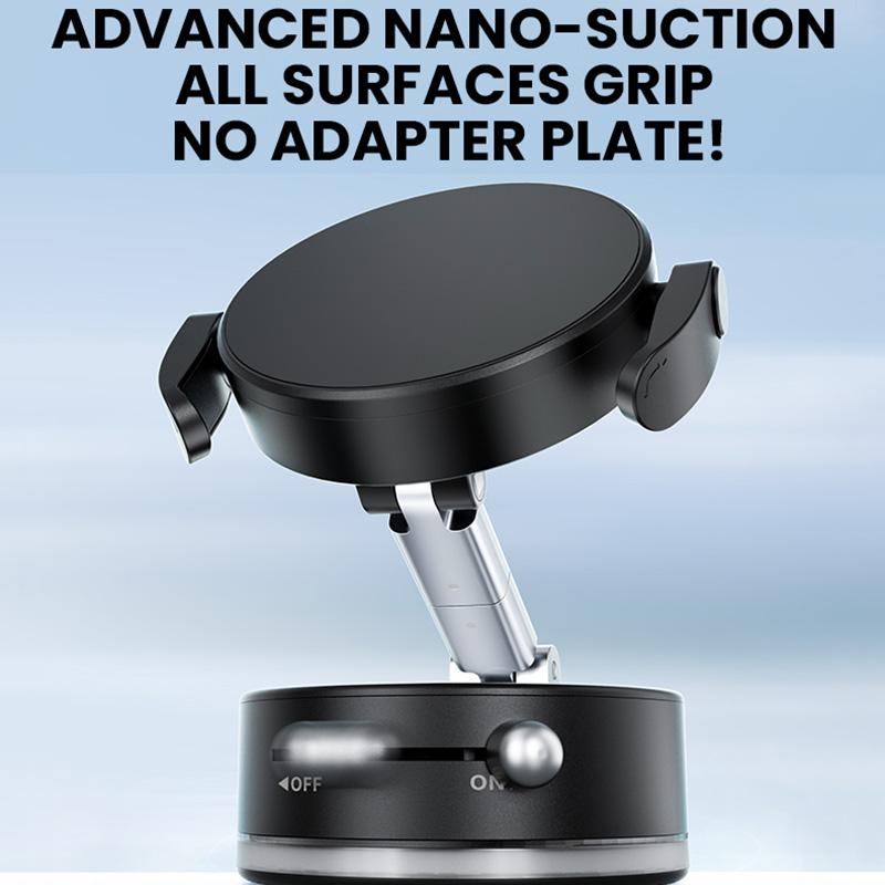 A9 Pro Foldable Clamp-type Nano Vacuum Magnetic 360-degree Rotation Car Phone Holder(Black) - B3