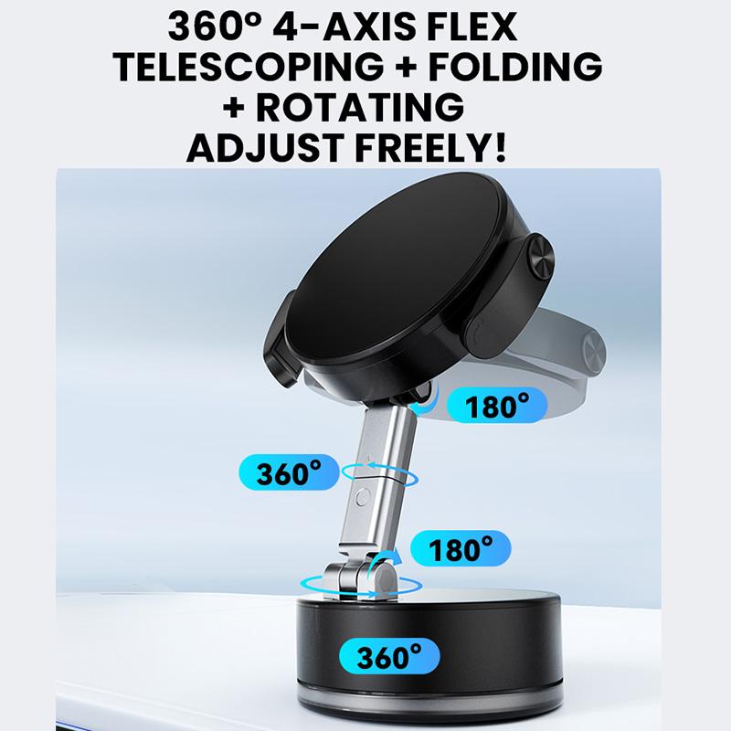 A9 Pro Foldable Clamp-type Nano Vacuum Magnetic 360-degree Rotation Car Phone Holder(Black) - B5