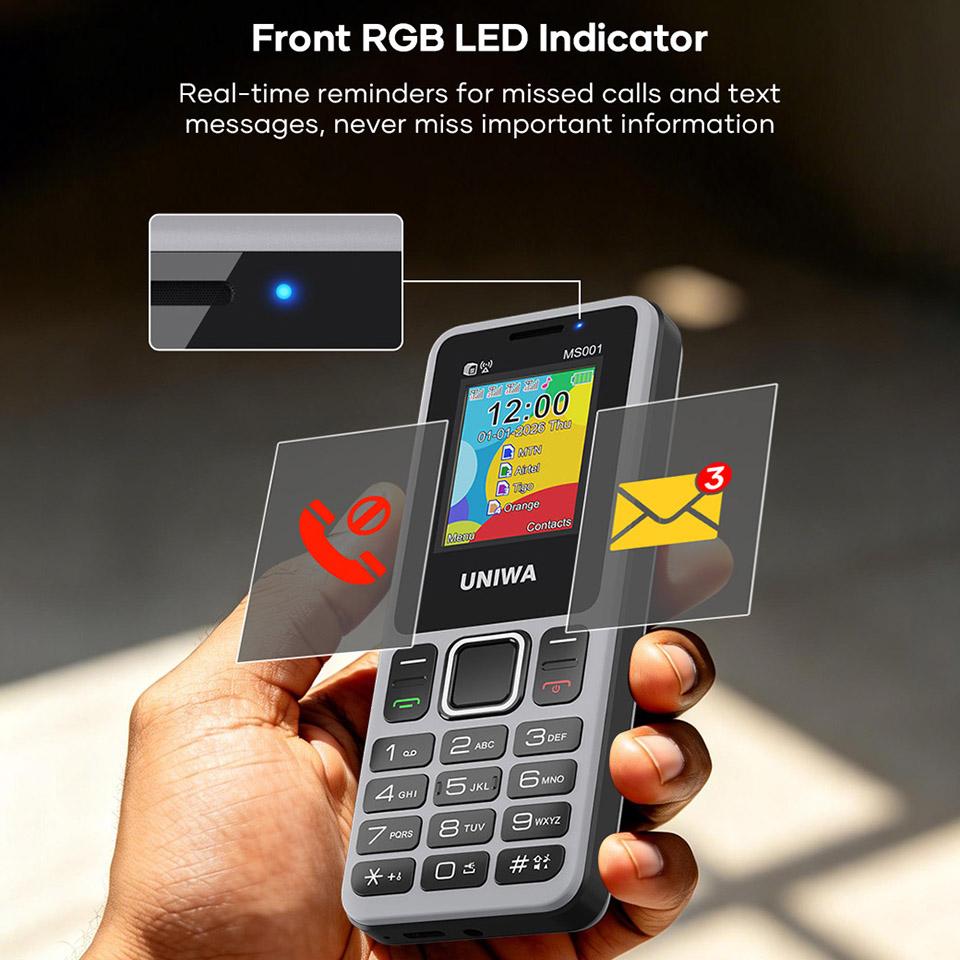 UNIWA MS001 Keypad Phone, 1.77 inch Spreadtrum SC6531CA, Network: 2G, 4 ...
