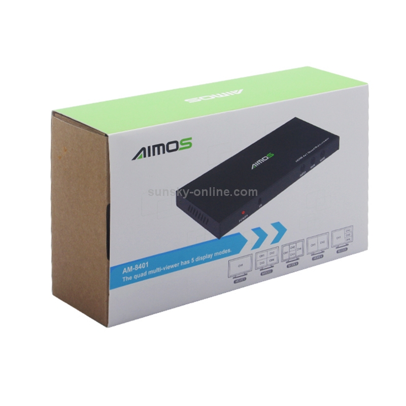 AIMOS AM-8401 4 In 1 Out 4x1 Multi-viewer HDMI Switch with Remote ...