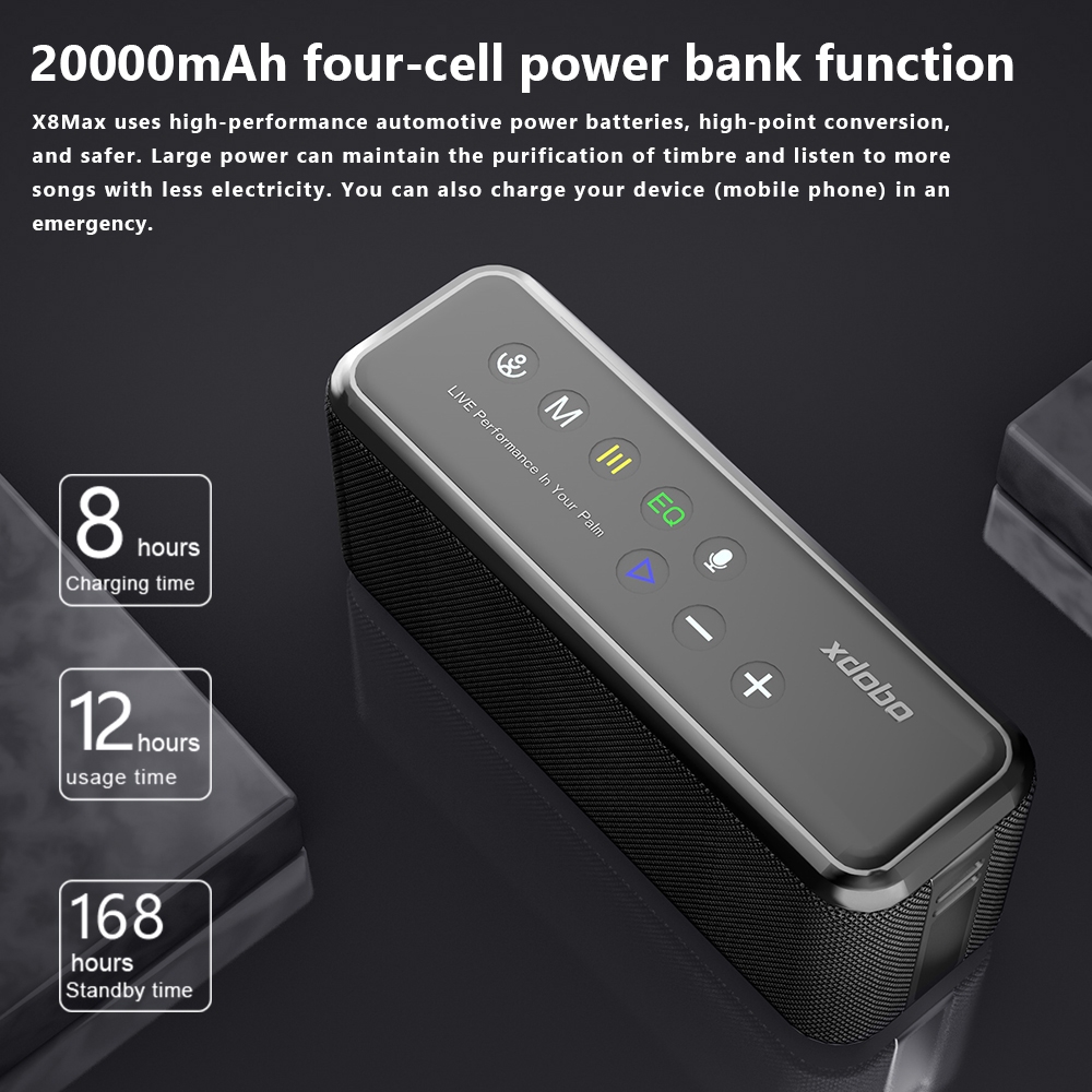 XDOBO X8 最大 100W ワイヤレス Bluetooth スピーカー屋外サブ