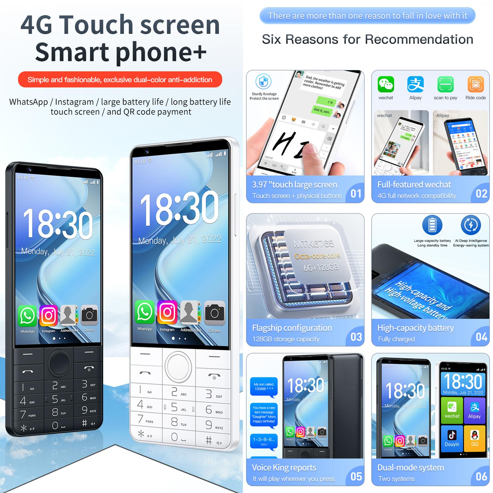 DOOV R70 Keypad Phone, 6GB+128GB, 4 inch Android 13 Mediatek MT6765 ...