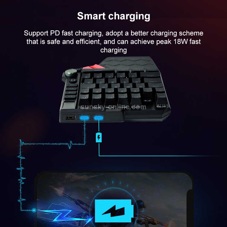 SUNSKY - Handjoy K5 Gaming Mobile Mechanical One Hand