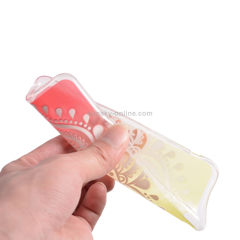 Ultra-Thin Carved Flower Pattern Transparent Frame TPU Protective Case ...