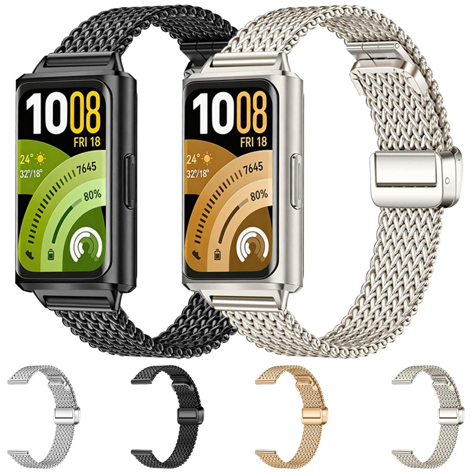 For Huawei Band 11 / Band 11 Pro Slim Zigzag Mesh Folding Magnetic ...