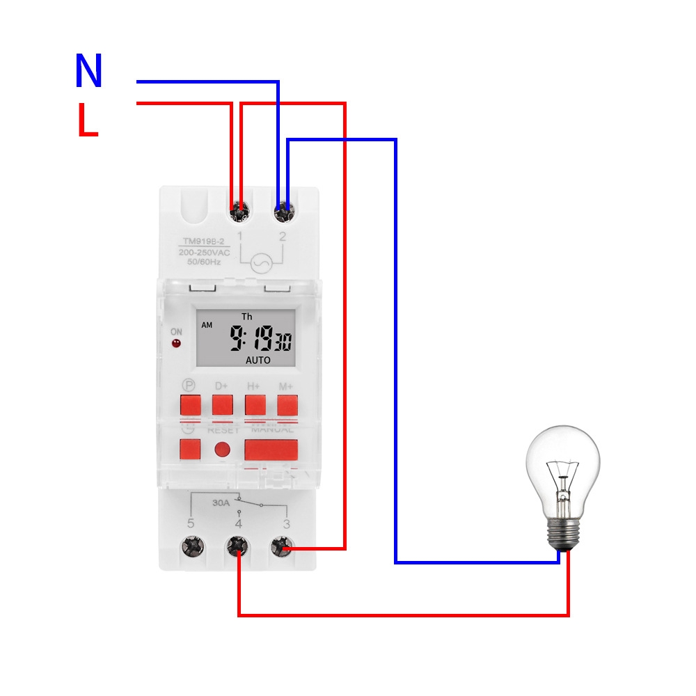SINOTIMER TM919B-2 220V 30A Programmable Digital Timer Switch Automatic ...