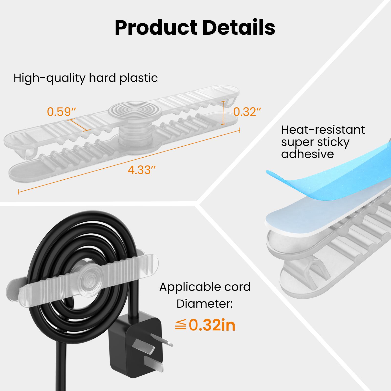 AhaStyle DD-06 6pcs kitchen self-adhesive cable organizer