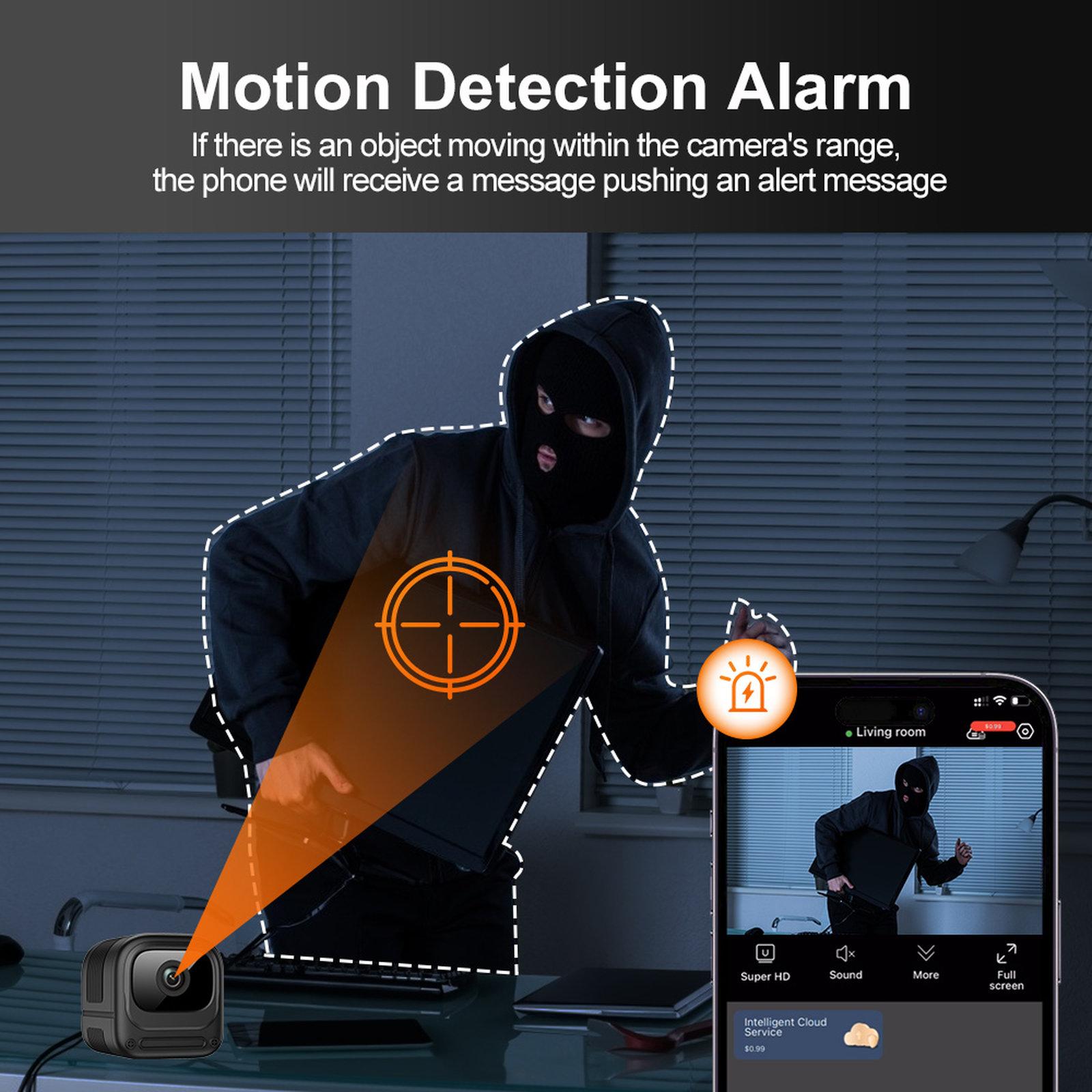 Telecamera WiFi W08 con rilevamento movimento e notifica sullo smartphone