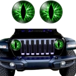 Coppia Decalcomanie Per Fari Beast Eyes - Adesivi Occhi Per Auto, Design Bestiale Stereoscopico, In PET, 20x20 Cm, Decorazione Divertente