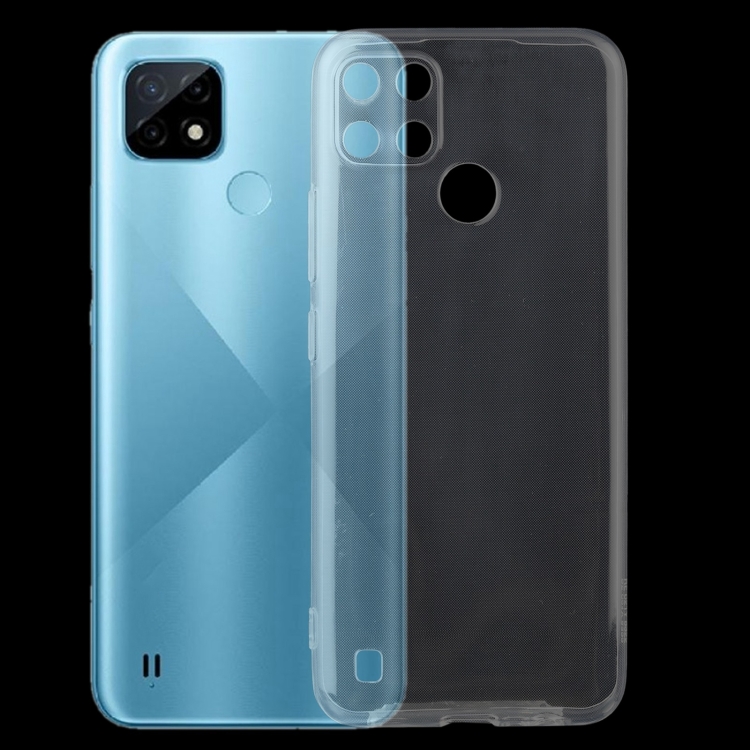 Sunrive Cover compatibile con Realme C21Y, Custodia Case in molle Trasparente silicone Morbida Flessibile Antigraffio protettiva back custodie(tpu Fiore Bianco