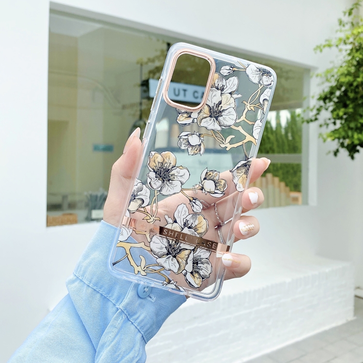 For Samsung Galaxy A03s 166mm Translucent Plating Flower Phone Case(Ewha)