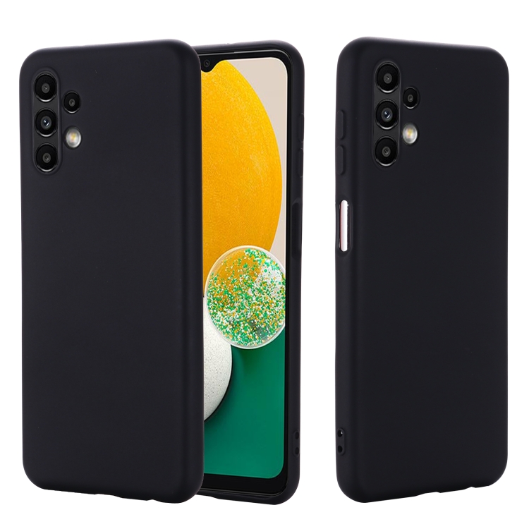 For Samsung Galaxy A13 4G Pure Color Liquid Silicone Phone Case(Black) For Samsung Galaxy A13 4G Pure Color Liquid Silicone Phone Case(Black)