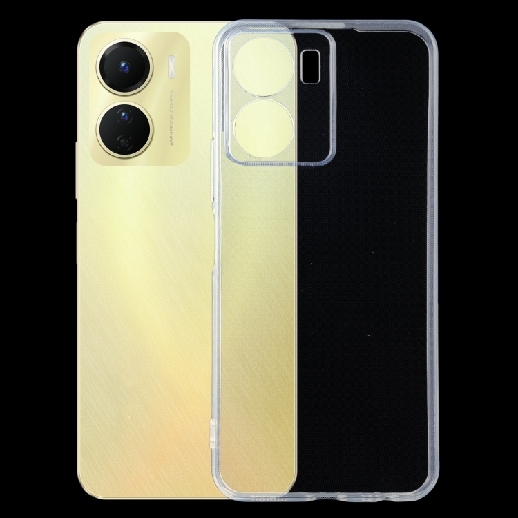 XINYEXIN Cover Trasparente Per Vivo Y16: Custodia Antiurto Con Bordo Colorato Bianco, TPU+PC Sottile E Crystal Clear