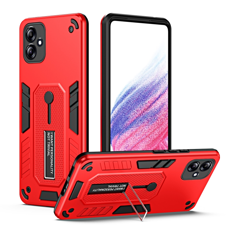 For Samsung Galaxy A04 4G Variety Brave Armor Finger Loop Holder Phone Case (Red) For Samsung Galaxy A04 4G Variety Brave Armor Finger Loop Holder Phone Case (Red)