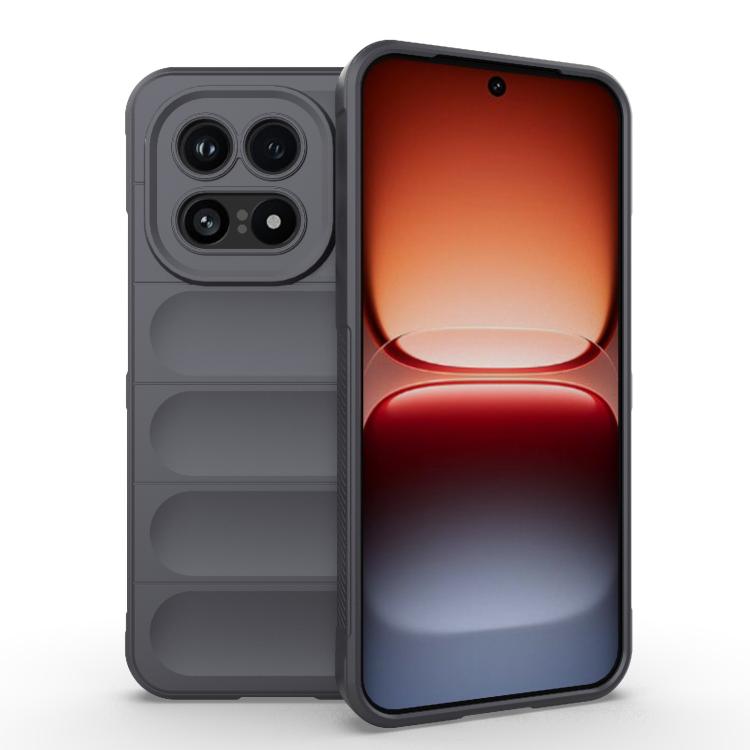 For vivo iQOO 15 5G Magic Shield TPU + Flannel Phone Case(Dark Grey)