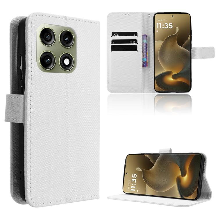 For Motorola Edge 70 Pro 5G Diamond Texture Leather Phone Case(White)