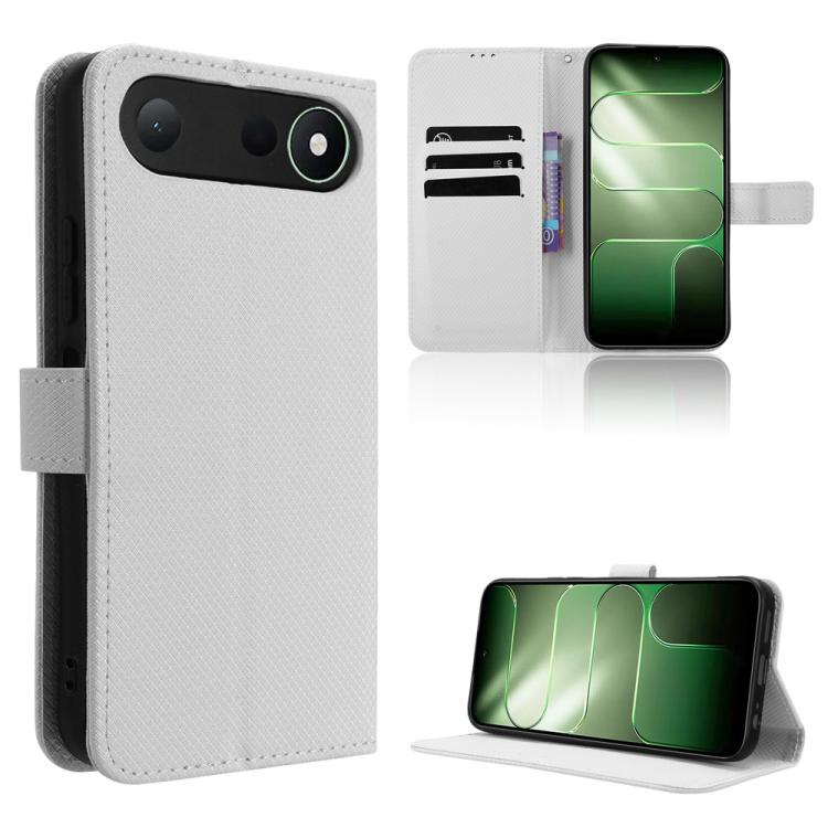 For Tecno Spark 50 5G Diamond Texture Leather Phone Case(White)