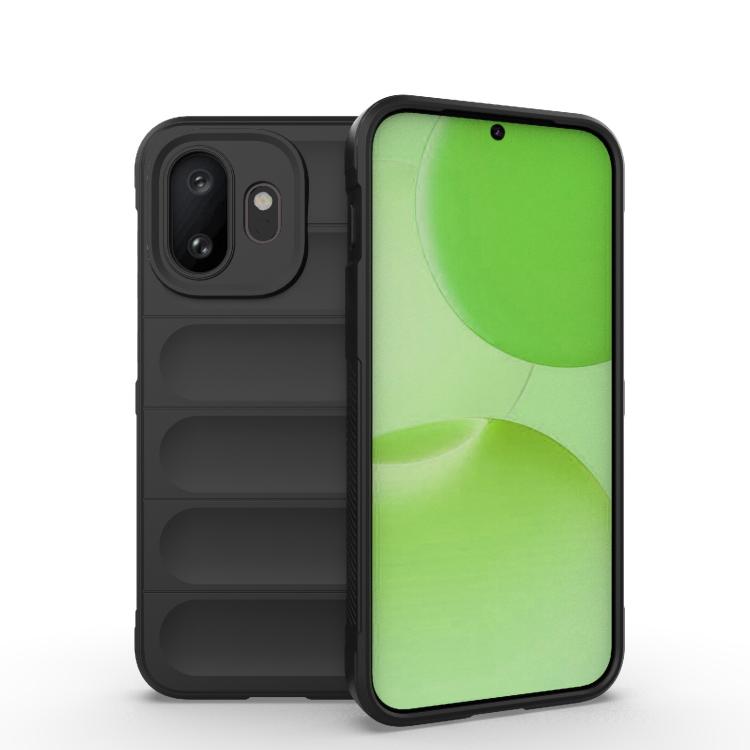 For OnePlus 15T 5G Magic Shield TPU + Flannel Phone Case(Black)