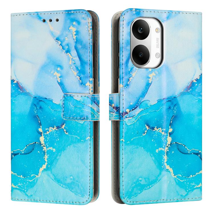 For Redmi Turbo 5 Max / Poco X8 Pro Max 5G Painted Marble Pattern Leather Phone Case(Blue Green)