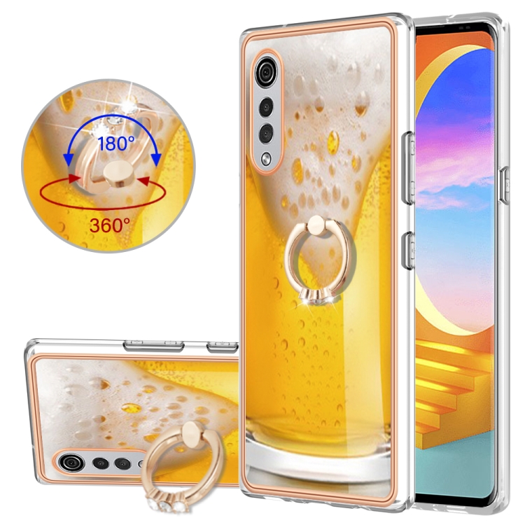 For LG Velvet 5G / 4G / G9 Velvet Electroplating Dual-side IMD Phone Case with Ring Holder(Draft Beer) For LG Velvet 5G / 4G / G9 Velvet Electroplating Dual-side IMD Phone Case with Ring Holder(Draft Beer)