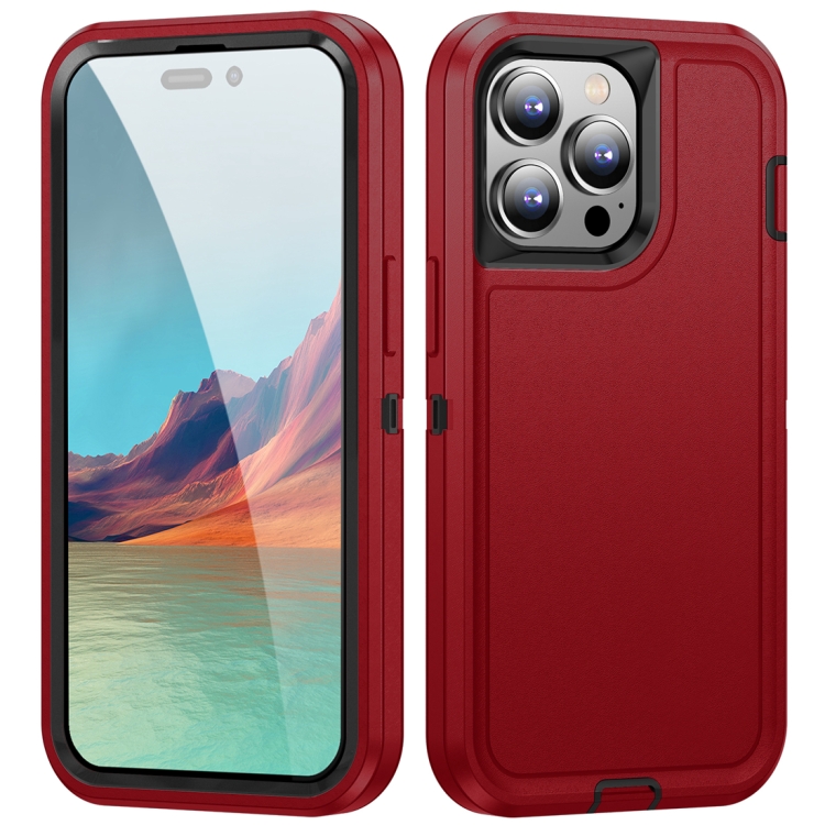 iPhone 15 Pro Max用 防水・高耐久性スマホケース（レッド＋ブラック）