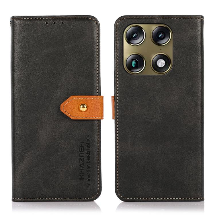 For Motorola X70 Air Pro / Signature KHAZNEH Dual-color Cowhide Texture Flip Leather Phone Case(Black)