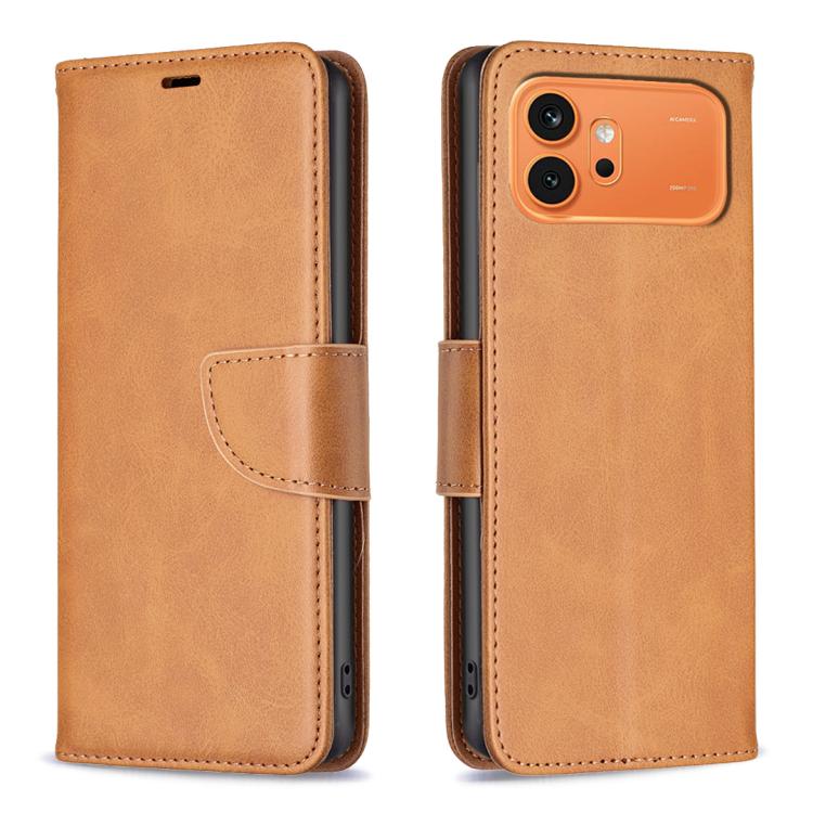 For Honor 600 Global Lambskin Texture Pure Color Flip Leather Phone Case(Yellow)